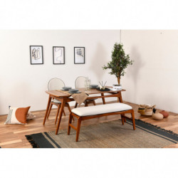 Set mesa y sillas (4 piezas) Touch (2S-1B) crema nogal Practica Hogar