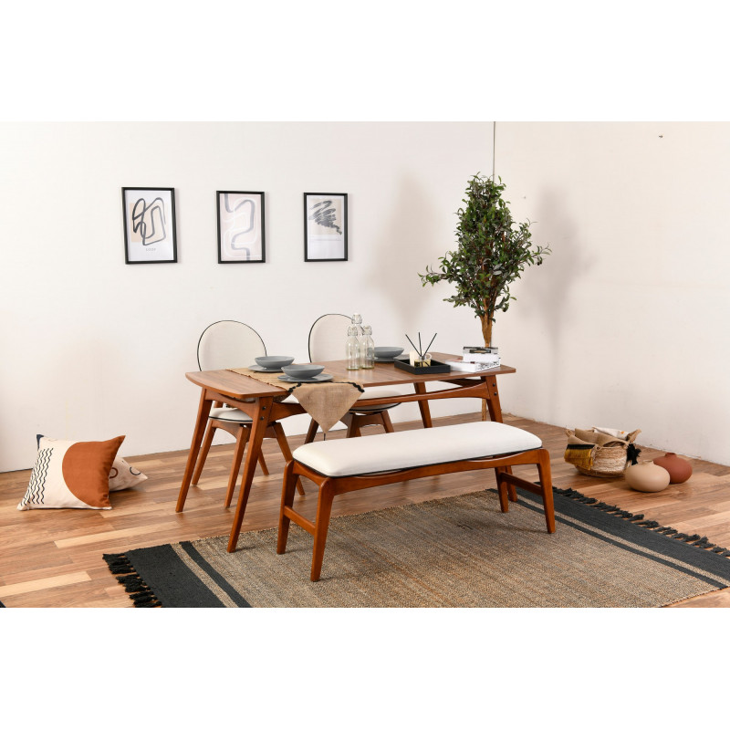 Set mesa y sillas (4 piezas) Touch (2S-1B) crema nogal Practica Hogar Set mesa y sillas (4 piezas) Touch (2S-1B) crema nogal Practica Hogar