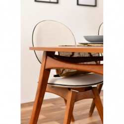 Set mesa y sillas (4 piezas) Touch (2S-1B) crema nogal Practica Hogar