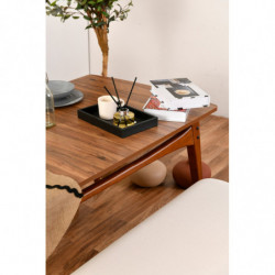 Set mesa y sillas (4 piezas) Touch (2S-1B) crema nogal Practica Hogar