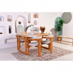 Set mesa y sillas (5 piezas) Cheri 4S crema roble Practica Hogar