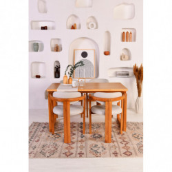 Set mesa y sillas (5 piezas) Cheri 4S crema roble Practica Hogar