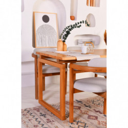 Set mesa y sillas (5 piezas) Cheri 4S crema roble Practica Hogar