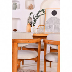 Set mesa y sillas (5 piezas) Cheri 4S crema roble Practica Hogar
