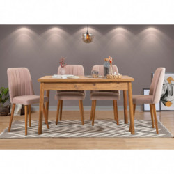 Set mesa y sillas (5 piezas) Costa Atlantice pino atlántico Practica Hogar
