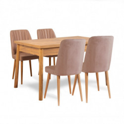 Set mesa y sillas (5 piezas) Costa Atlantice pino atlántico Practica Hogar