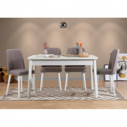 Set mesa y sillas (5 piezas) Costa gris blanco Practica Hogar