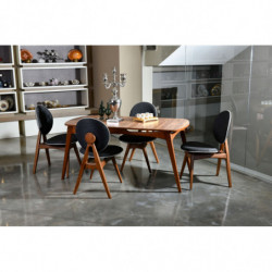 Set mesa y sillas (5 piezas) Touch antracita nogal Practica Hogar