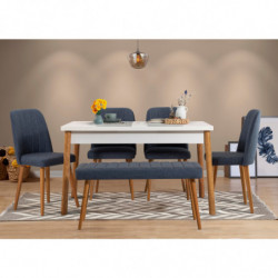 Set mesa y sillas (6 piezas) Costa 1048 2 AB pino atlántico azul marino Practica Hogar