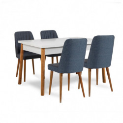 Set mesa y sillas (6 piezas) Costa 1048 2 AB pino atlántico azul marino Practica Hogar