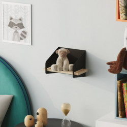 Estante de pared Short Arm Negro Practica Hogar