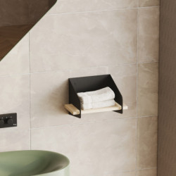 Estante de pared Short Arm Negro Practica Hogar