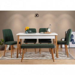 Set mesa y sillas (6 piezas) Costa 1070 2 AB pino atlántico blanco verde Practica Hogar