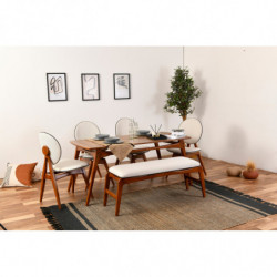Set mesa y sillas (6 piezas) Touch (4S-1B) crema nogal Practica Hogar
