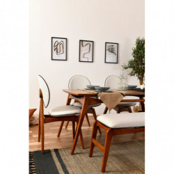 Set mesa y sillas (6 piezas) Touch (4S-1B) crema nogal Practica Hogar
