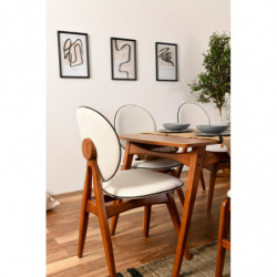 Set mesa y sillas (6 piezas) Touch (4S-1B) crema nogal Practica Hogar