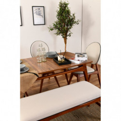 Set mesa y sillas (6 piezas) Touch (4S-1B) crema nogal Practica Hogar