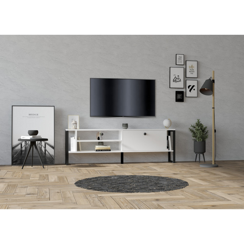 Mueble TV Asrın blanco Practica Hogar Mueble TV Asrın blanco Practica Hogar