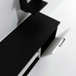 Mueble TV chift Raflı L512 blanco negro Practica Hogar