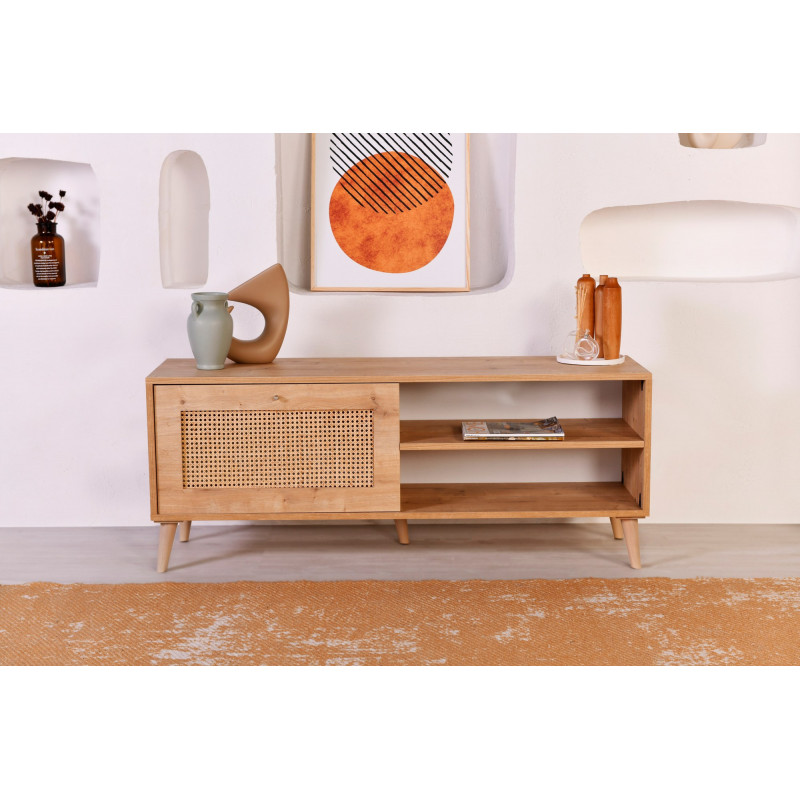 Mueble TV Hazeran 140 roble Practica Hogar Mueble TV Hazeran 140 roble Practica Hogar