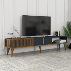 Mueble TV Milan Alt antracita nogal Practica Hogar