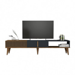 Mueble TV Milan Alt antracita nogal Practica Hogar
