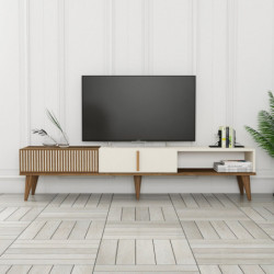 Mueble TV Milan Alt crema nogal Practica Hogar