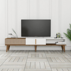 Mueble TV Milan Alt blanco nogal Practica Hogar