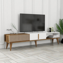 Mueble TV Milan Alt blanco nogal Practica Hogar