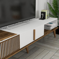 Mueble TV Milan Alt blanco nogal Practica Hogar
