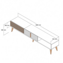 Mueble TV Milan Alt blanco nogal Practica Hogar