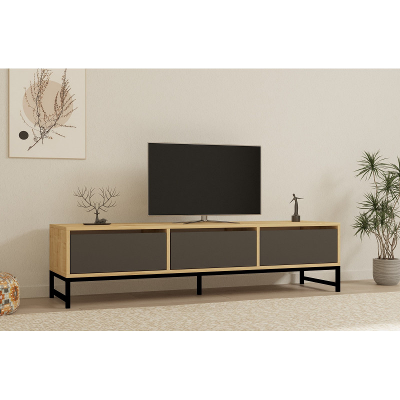 Mueble TV Sahra zafiro antracita negro Practica Hogar Mueble TV Sahra zafiro antracita negro Practica Hogar