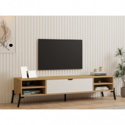 Mueble TV Santa zafiro roble blanco Practica Hogar