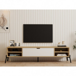 Mueble TV Santa zafiro roble blanco Practica Hogar