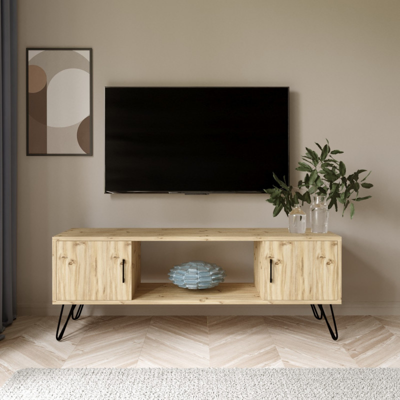 Mueble TV Seyhan-L3018 roble Practica Hogar Mueble TV Seyhan-L3018 roble Practica Hogar