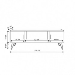 Mueble TV Seyhan-L3018 roble Practica Hogar