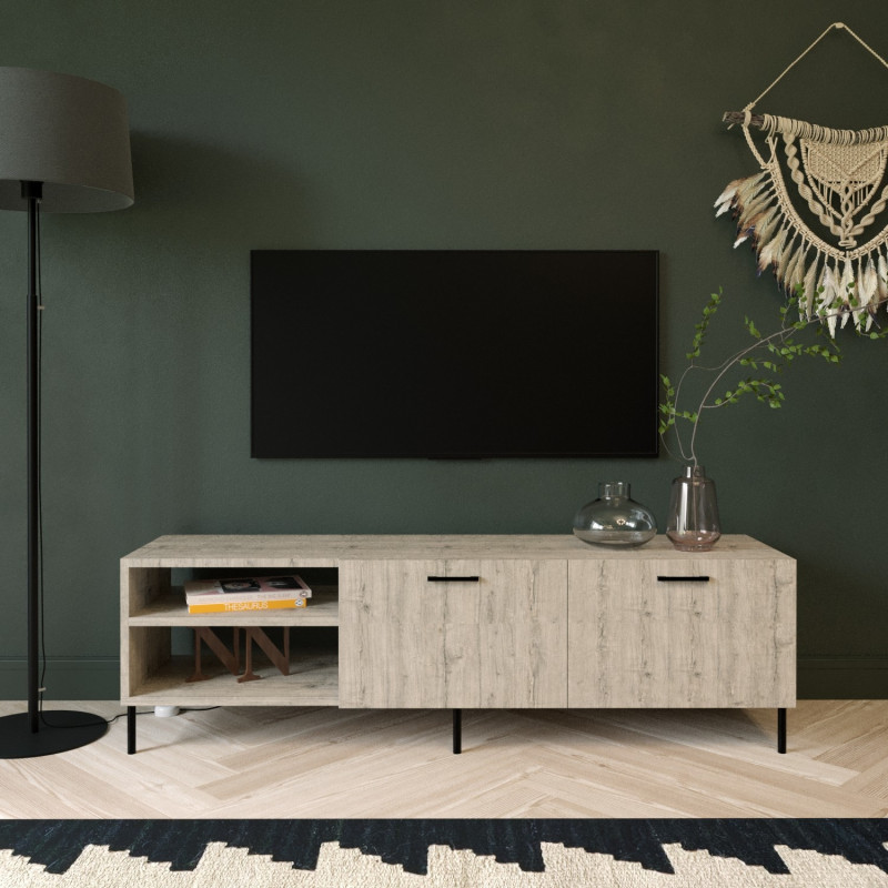Mueble TV Sıla-L3017 roble Practica Hogar Mueble TV Sıla-L3017 roble Practica Hogar