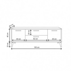 Mueble TV Sud L3021 blanco Practica Hogar
