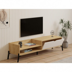 Mueble TV Trezza zafiro roble blanco Practica Hogar