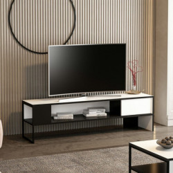 Mueble TV con estante Concord blanco negro Practica Hogar
