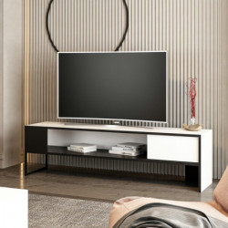 Mueble TV con estante Concord blanco negro Practica Hogar