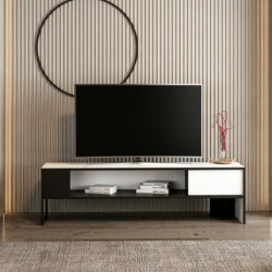 Mueble TV con estante Concord blanco negro Practica Hogar