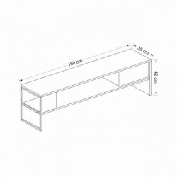Mueble TV con estante Concord blanco negro Practica Hogar