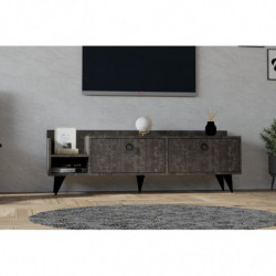 Mueble TV con estante Heflin antracita Practica Hogar