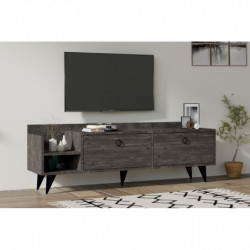 Mueble TV con estante Heflin antracita Practica Hogar