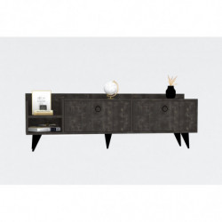 Mueble TV con estante Heflin antracita Practica Hogar