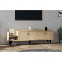 Mueble TV con estante Heflin roble Practica Hogar