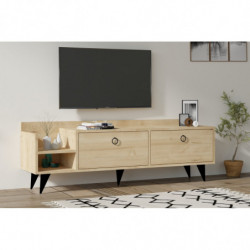 Mueble TV con estante Heflin roble Practica Hogar