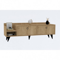 Mueble TV con estante Heflin roble Practica Hogar