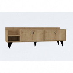Mueble TV con estante Heflin roble Practica Hogar